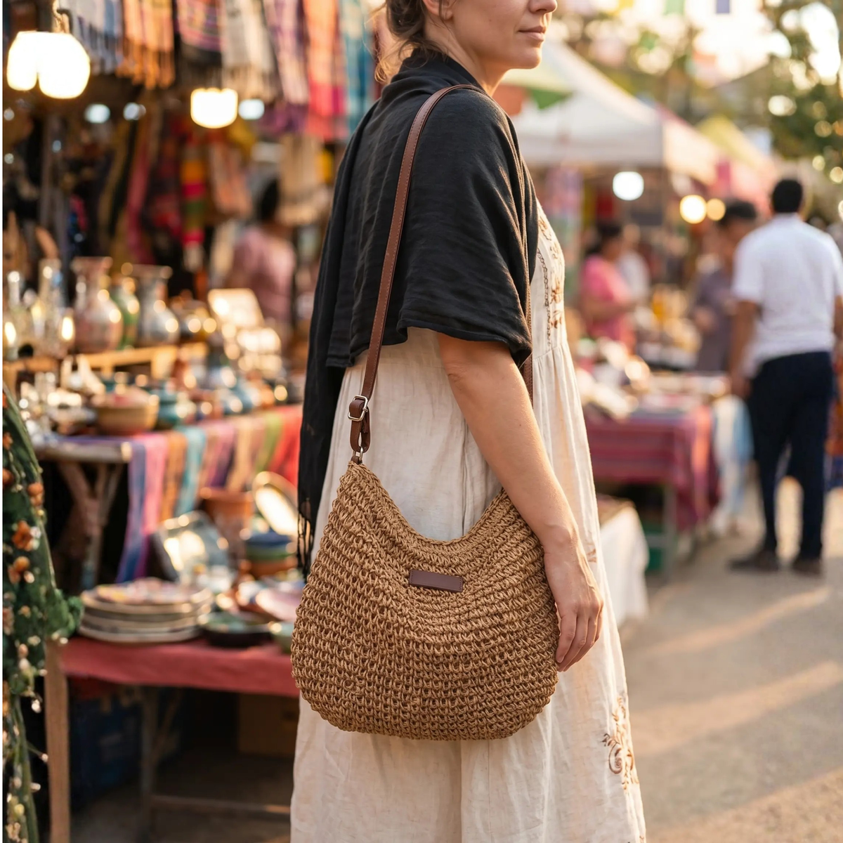 Straw Crossbody Bag