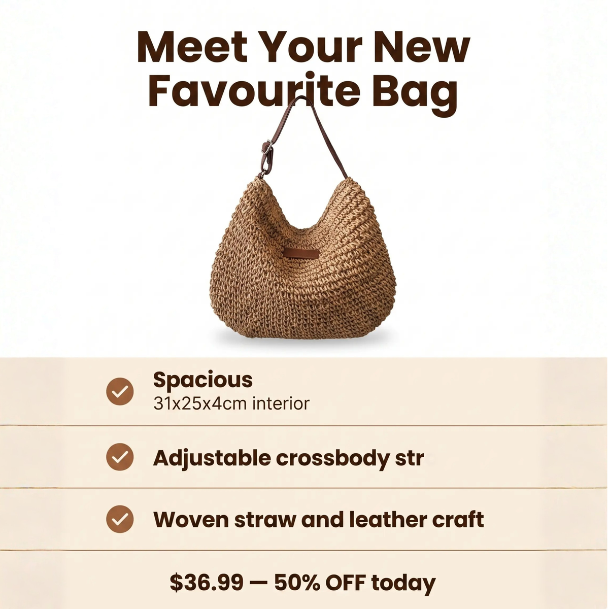 Straw Crossbody Bag