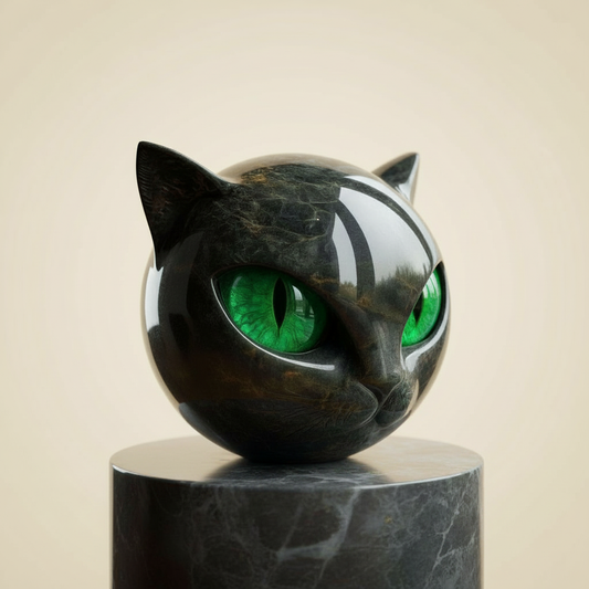 Cat Head Sculpture