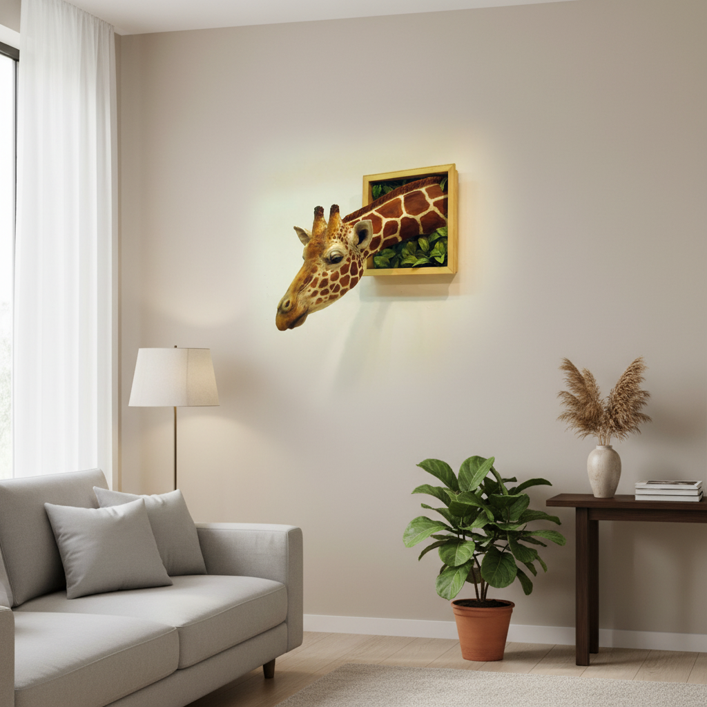 Giraffe Head Wall Decor
